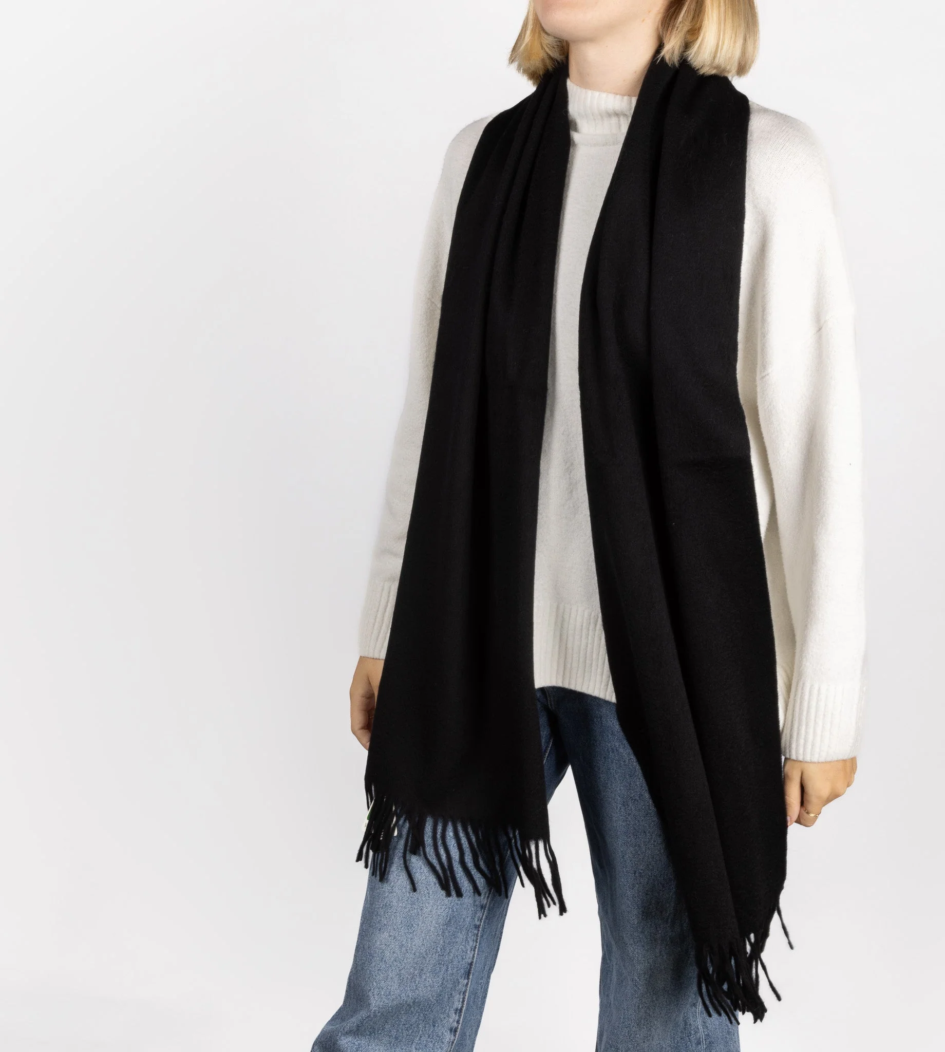 Australian Made Merino Scarf - Black - Image 3