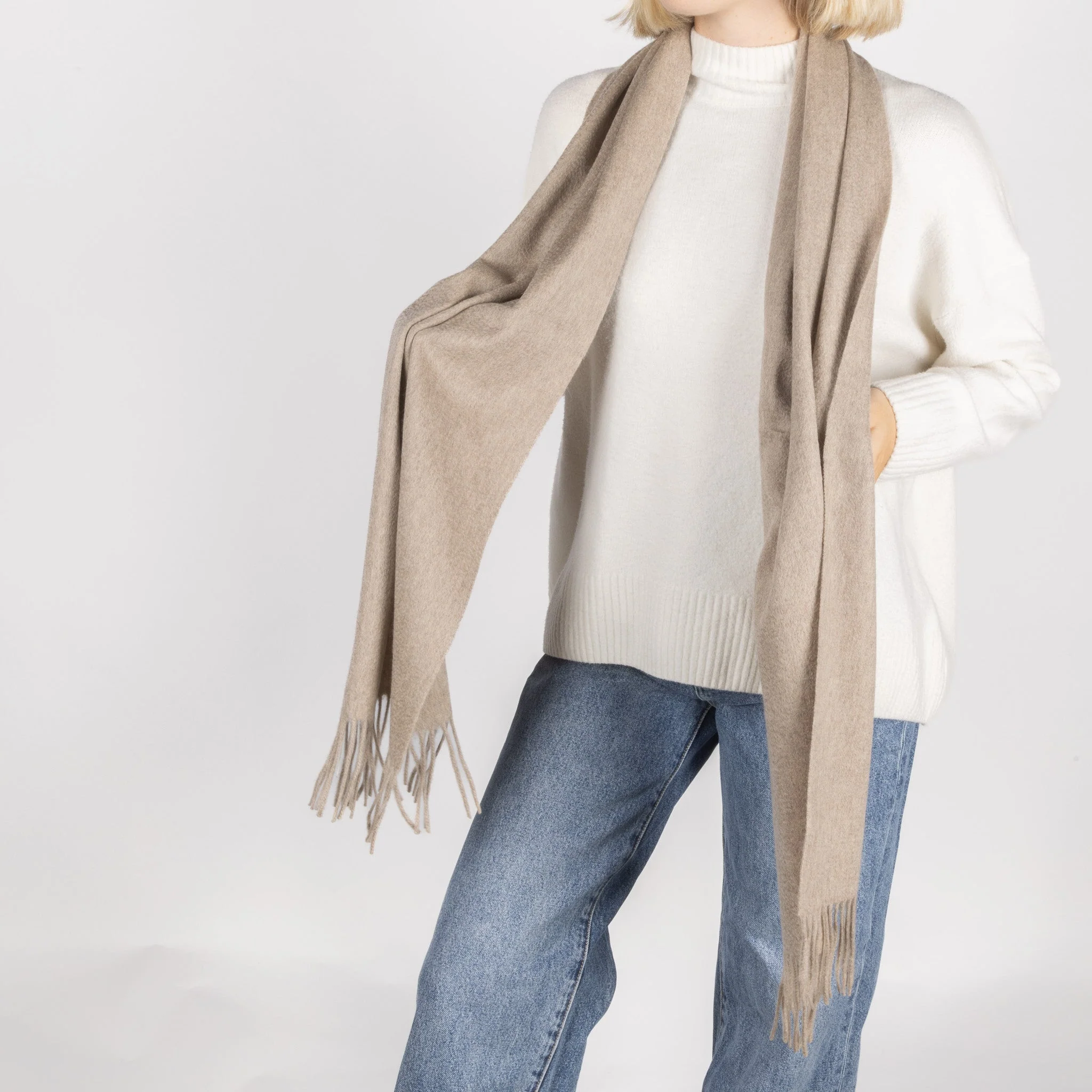 Australian Made Merino Scarf - Coffee - Image 3