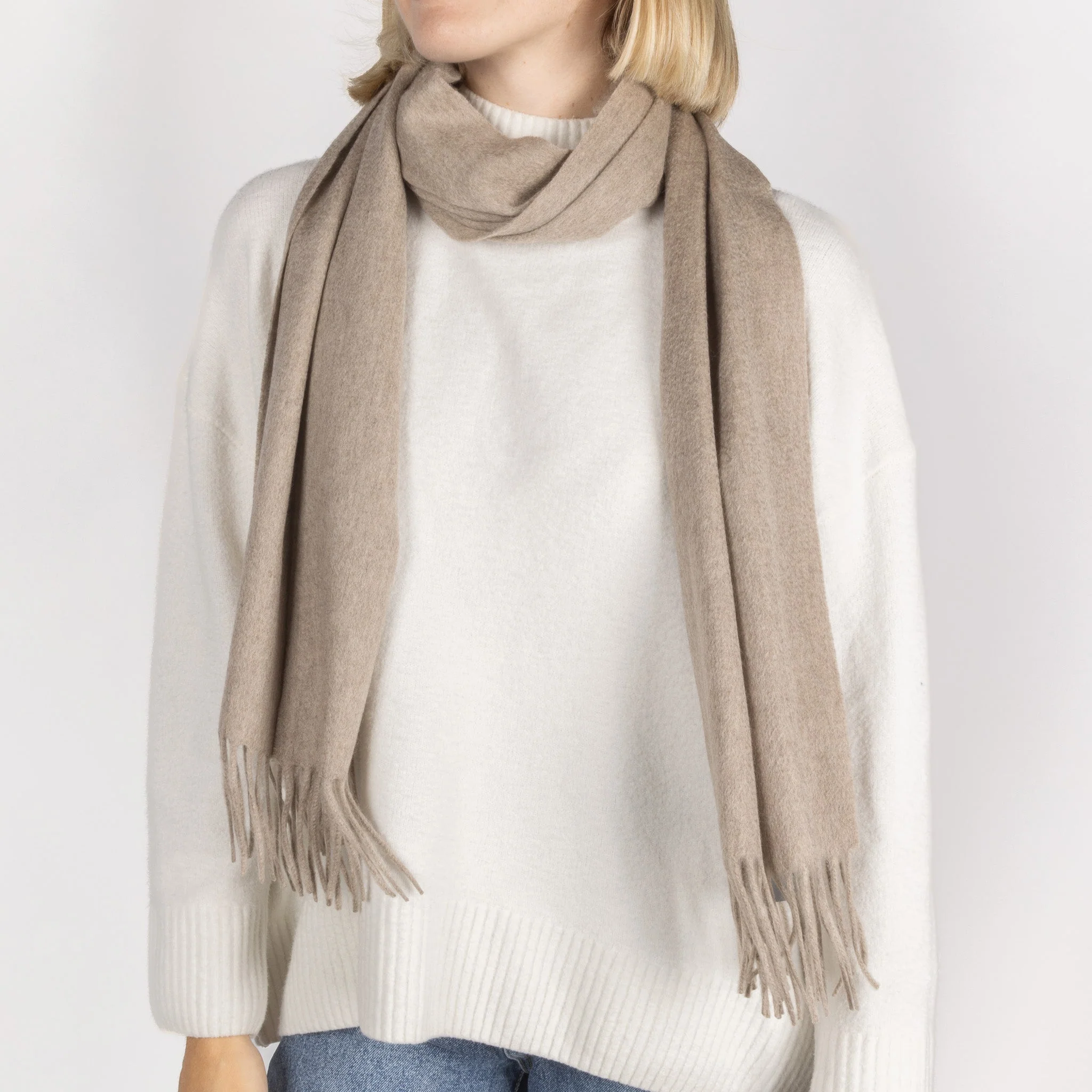 Australian Made Merino Scarf - Coffee - Image 4