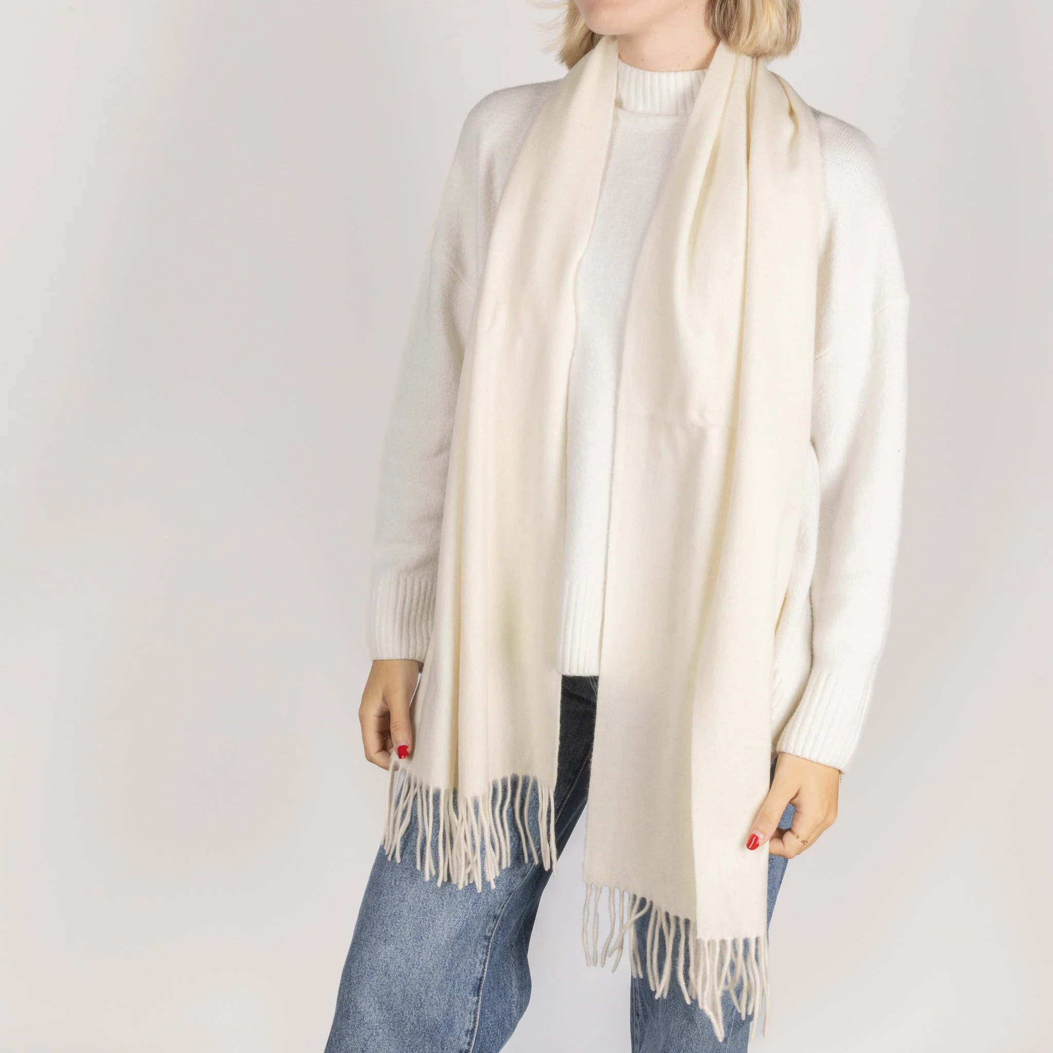Australian Made Merino Scarf - Ivory - Image 3