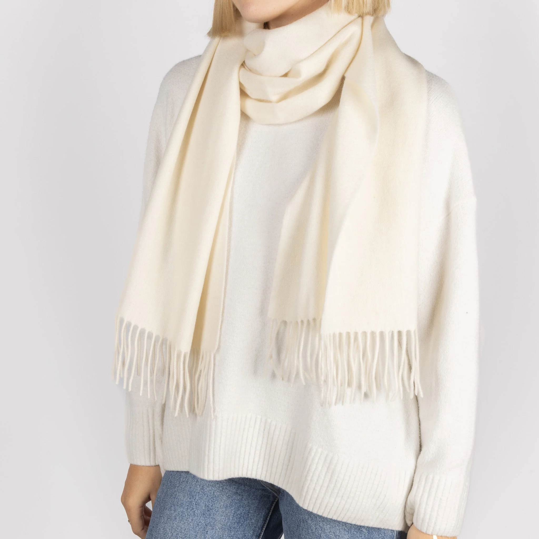 Australian Made Merino Scarf - Ivory - Image 4