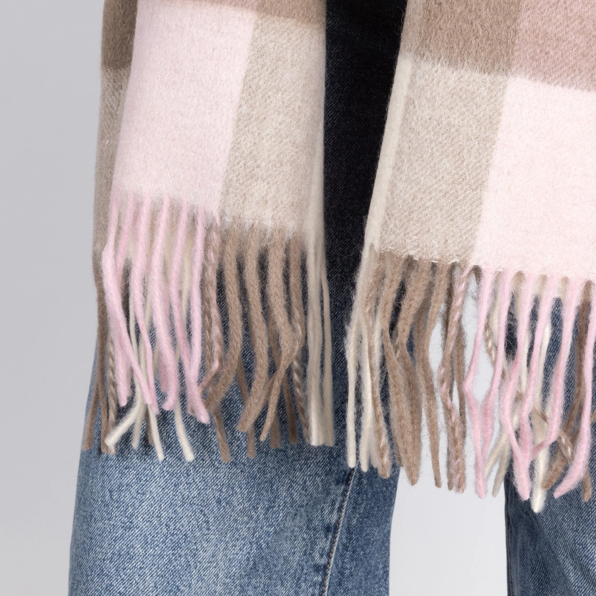 Australian Made Wool Scarf - Orchid Gingham - Image 5